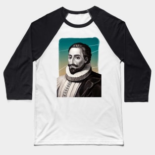 Spanish writer Miguel de Cervantes illustration Baseball T-Shirt